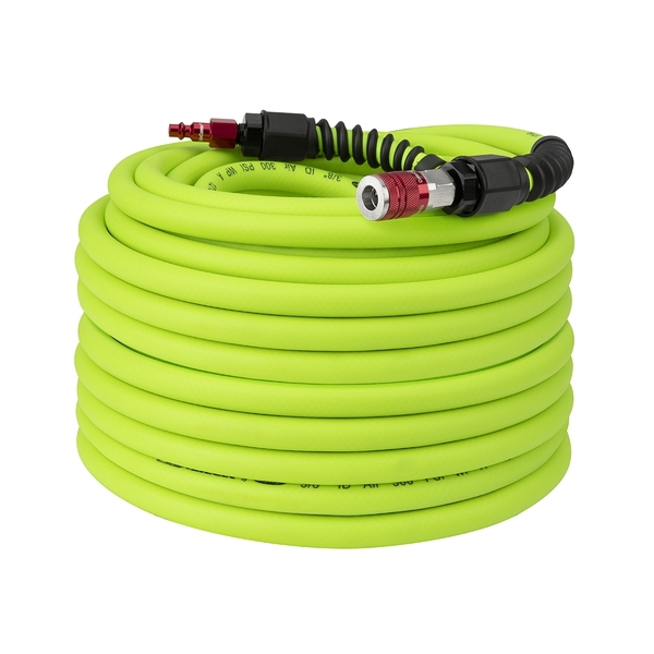 Legacy Flexzilla Pro Air Hose, 3/8" x 100', with ColorConnex Coupler and Plug, Type D, Red HFZP38100YW2-D